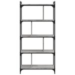vidaXL Bibliothèque 5 niveaux sonoma gris 76x32x158 cm