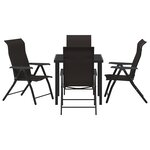 vidaXL Ensemble de salle à manger de jardin 5 pièces Noir Poly Rattan