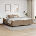vidaXL Cadre de lit avec matelas Cappuccino 200 x 200 cm tissu
