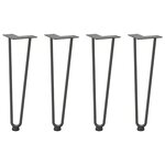 vidaXL Pieds en épingle à cheveux pour table basse 4 pièces Anthracite 42 cm Acier massif