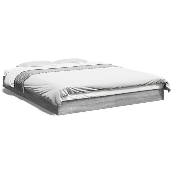 vidaXL Cadre de lit sans matelas sonoma gris 160x200cm bois ingénierie