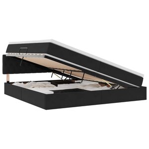 vidaXL Lit de Rangement avec tête de lit Noir 200 x 200 cm Velours