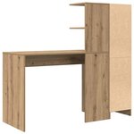 vidaXL Bureau avec rangement 2 Pièces chêne artisanal 102 x 50 x 124 cm