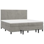 vidaXL Sommier à lattes de lit et matelas Gris clair 200x200cm Velours