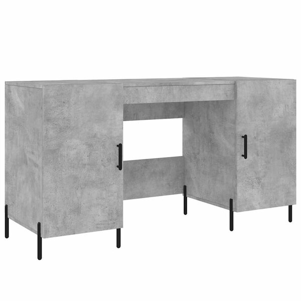 vidaXL Bureau gris béton 140x50x75 cm bois d'ingénierie