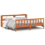 vidaXL Cadre de lit et tête de lit cire marron 180x200 cm bois de pin