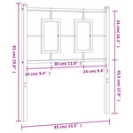 vidaXL Tête de lit de remplacement métal blanc 80 cm