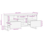 vidaXL Meuble TV 100x34x46 cm bois massif de manguier