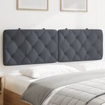 vidaXL Coussin de tête de lit gris foncé 152 cm velours
