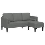 Canapé d'angle 3 places vidaXL Gris foncé 160 cm en tissu