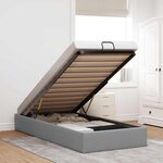 vidaXL Cadre de lit ottoman sans matelas gris clair 90x200 cm tissu