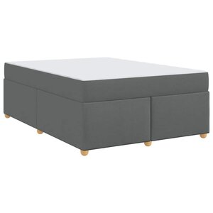 vidaXL Cadre de lit avec matelas Gris foncé 140 x 200 cm tissu