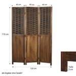 Paravent 3 pans rotin marron