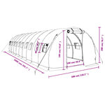 vidaXL Serre avec cadre en acier vert 30 m² 10x3x2 m