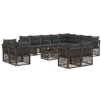 vidaXL Ensemble de canapé de jardin 13 Pièces Gris polyrotin