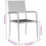 vidaXL Ensemble de salle à manger pour jardin 7 Pièces Gris polyrotin