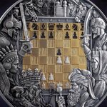 Pièce de monnaie en Argent 7 Dollars g 93.3 (3 oz) Millésime 2025 Chess Battle KING GAMBIT