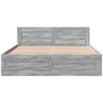 vidaXL Cadre de lit et tête de lit sans matelas sonoma gris 160x200 cm