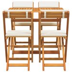 vidaXL Ensemble bistrot 5 Pièces Marron Bois d'acacia massif