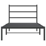 vidaXL Cadre de lit métal avec tête de lit noir 100x200 cm
