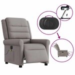 vidaXL Fauteuil de massage inclinable électrique Taupe Tissu