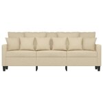 vidaXL Canapé à 3 places Crème 180 cm Tissu