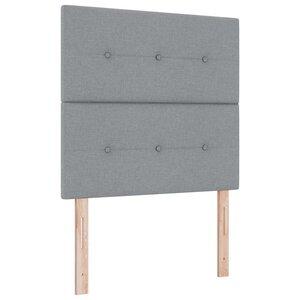 vidaXL Tête de lit LED avec bandes LED Gris clair 90 cm tissu