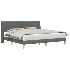 vidaXL Cadre de lit avec tête de lit Gris foncé 180 x 200 cm Tissu