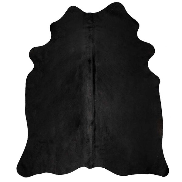 vidaXL Tapis en peau de vache véritable Noir 150 x 170 cm