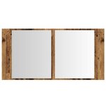 vidaXL Armoire à miroir LED vieux bois 90x12x45 cm bois d'ingénierie