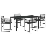 vidaXL Ensemble de salle à manger pour jardin 5 Pièces Noir polyrotin