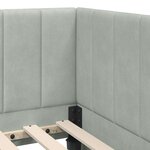 vidaXL Cadre de lit d'angle Gris clair 80 x 200 cm Velours