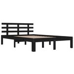 vidaXL Cadre de lit sans matelas noir bois massif 200x200 cm