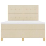 vidaXL Lit à ressort LED avec matelas Crème 140 x 190 cm tissu