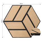 15 Panneaux muraux 30x26 hexagone naturel bois