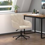 vidaXL Chaise pivotante de bureau Crème Velours