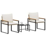 vidaXL Ensembles de meubles 3 Pièces Beige et blanc crème Rotin