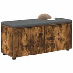vidaXL Banc d'entrée avec coussin Chêne fumé 100 x 38 x 46 cm