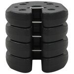 vidaXL Poids pour belvédère 4 Pièces Noir 220x50 mm Béton