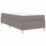 vidaXL Lit à ressorts avec matelas Taupe et blanc 90 x 200 cm tissu