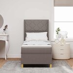 vidaXL Lit à ressorts avec matelas Taupe 140 x 200 cm tissu