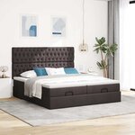 VidaXL Cadre de lit ottoman avec matelas marron foncé 180x200 cm tissu