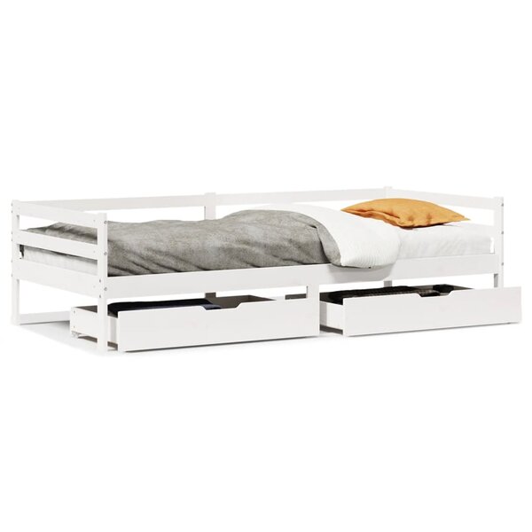 vidaXL Lit de jour avec tiroirs sans matelas 90x200 cm bois massif