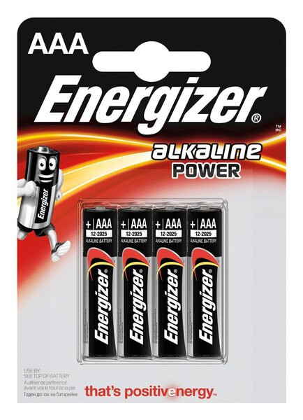 Blister de 4 Piles Alcaline Power LR03/AAA 1 5V ENERGIZER
