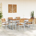 vidaXL Ensemble de salle à manger de jardin 7 pièces en bois d'acacia et métal