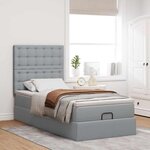 vidaXL Lit ottoman avec matelas et LED Gris clair 80x200cm tissu
