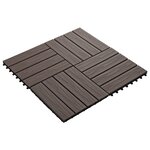 vidaXL Carreau de terrasse en relief 11 Pièces WPC 30x30 cm 1 m² Marron