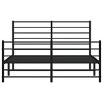 vidaXL Cadre de lit métal sans matelas avec pied de lit noir 150x200cm
