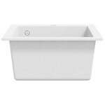 vidaXL Évier de cuisine Granite Blanc crème