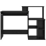 vidaXL Bureau avec rangement Chêne noir 120 5x44x88 5 cm Bois d'ingénierie